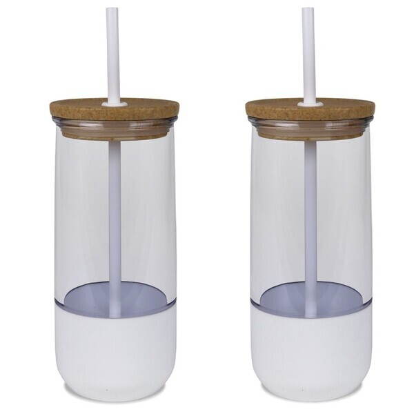 Quench Tumbler with Plastic Straw, 18.5oz.