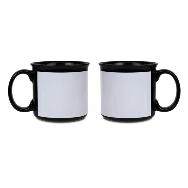 Campy Black Ceramic Mug, 15oz.