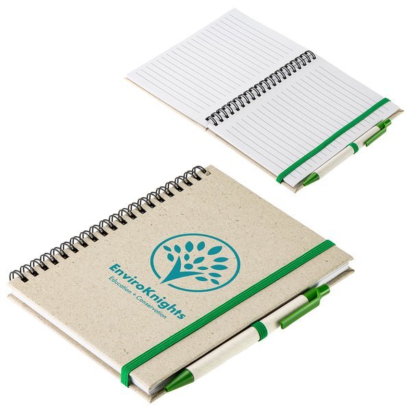 Prairie Fragrant Grass Recycled Spiral Notebook w/ Pen, 5-1/4" x 7-1/8"