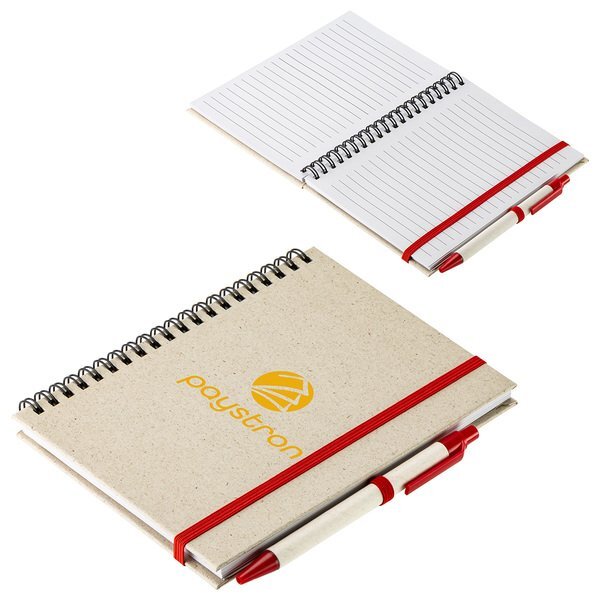 Prairie Fragrant Grass Recycled Spiral Notebook w/ Pen, 5-1/4" x 7-1/8"