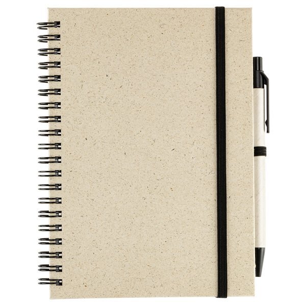 Prairie Fragrant Grass Recycled Spiral Notebook w/ Pen, 5-1/4" x 7-1/8"
