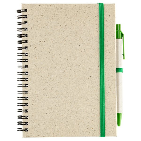 Prairie Fragrant Grass Recycled Spiral Notebook w/ Pen, 5-1/4" x 7-1/8"