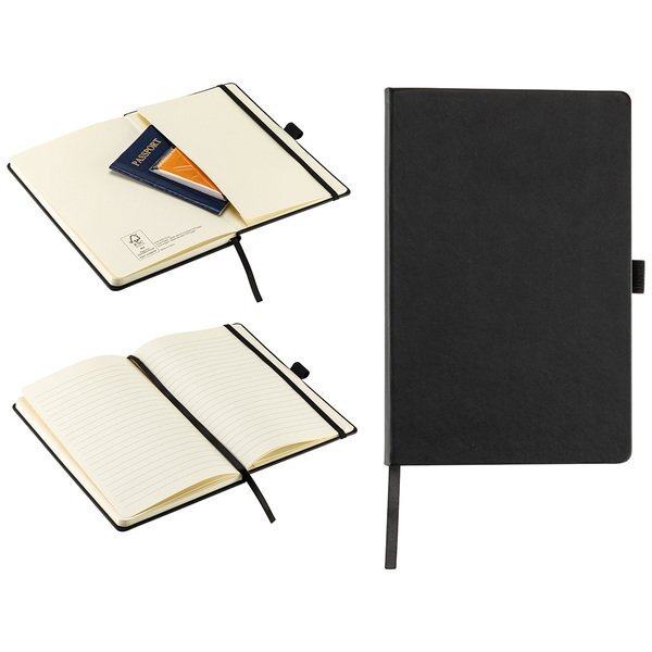 Elan Hard Cover FSC® Journal w/ Pen Loop & Inner Pocket, 5-1/2" x 8-1/2"