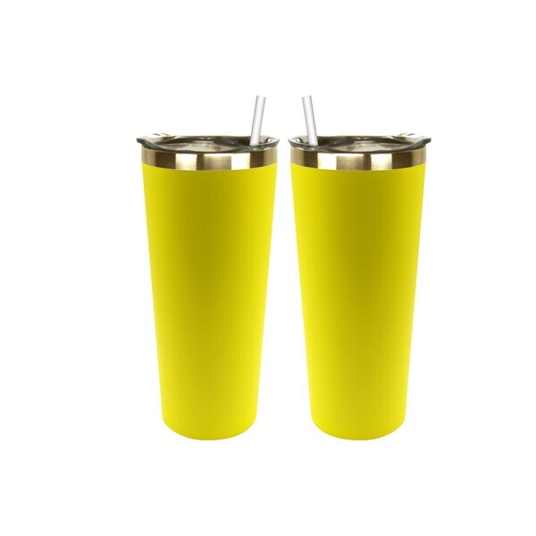 Kick Stainless Steel Tumbler w/ Straw, 22oz.