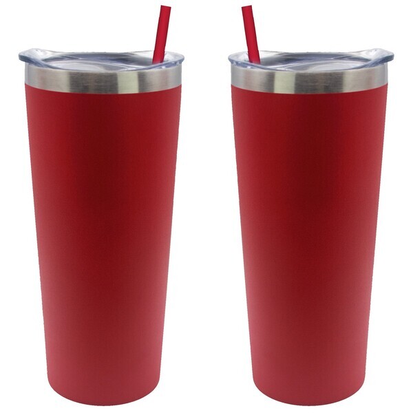 Kick Stainless Steel Tumbler w/ Straw, 22oz.