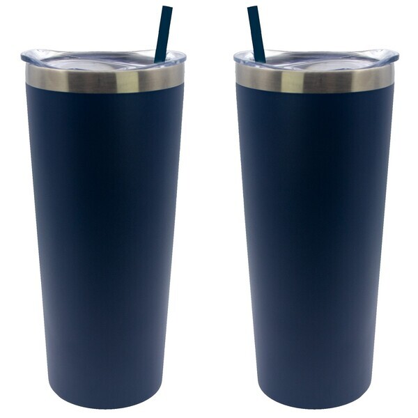 Kick Stainless Steel Tumbler w/ Straw, 22oz.