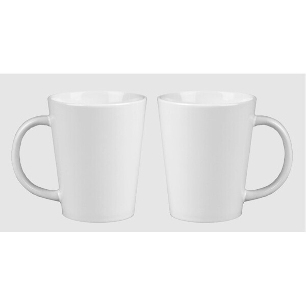 Short White Latte Mug, 12oz.