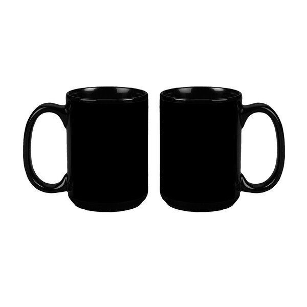 Mighty Ceramic Black Mug, 15oz.