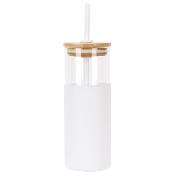 Stirling Glass Tumbler w/ Silicone Sleeve & PP Straw, 18oz.