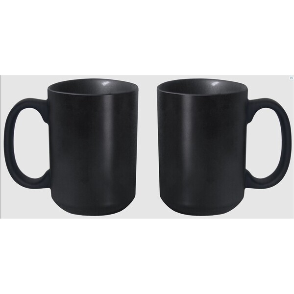 Mighty Matte Black Ceramic Mug, 15oz.
