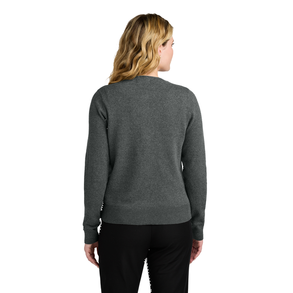 Port Authority® Easy Care Tri-Blend Crewneck Cardigan Ladies' Sweater