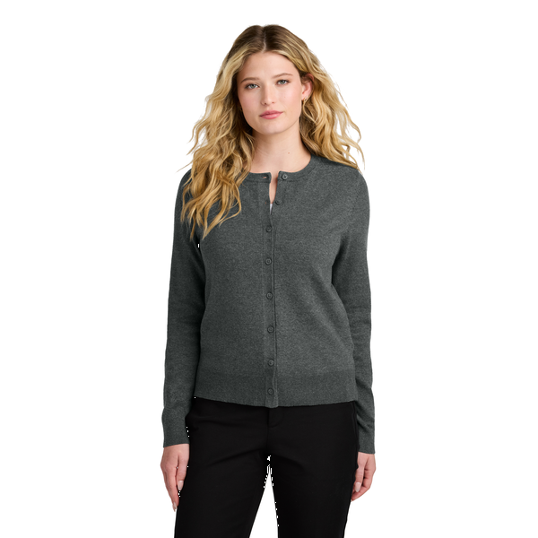 Port Authority® Easy Care Tri-Blend Crewneck Cardigan Ladies' Sweater