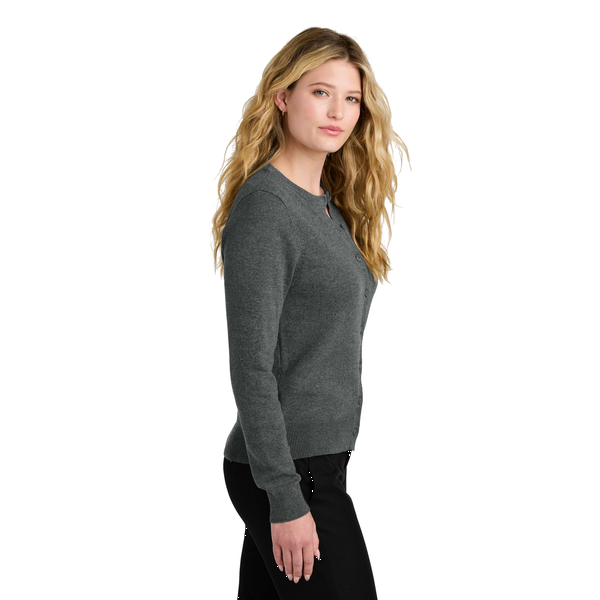 Port Authority® Easy Care Tri-Blend Crewneck Cardigan Ladies' Sweater