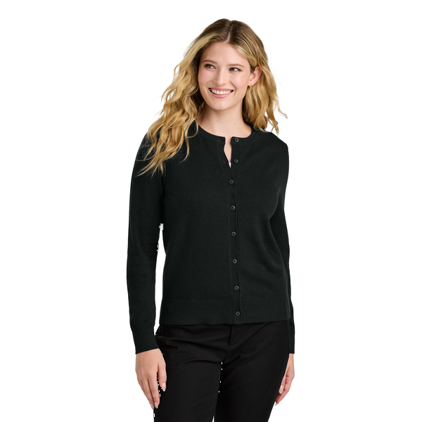 Port Authority® Easy Care Tri-Blend Crewneck Cardigan Ladies' Sweater