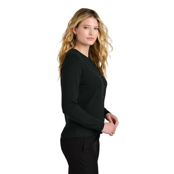 Port Authority® Easy Care Tri-Blend Crewneck Cardigan Ladies' Sweater