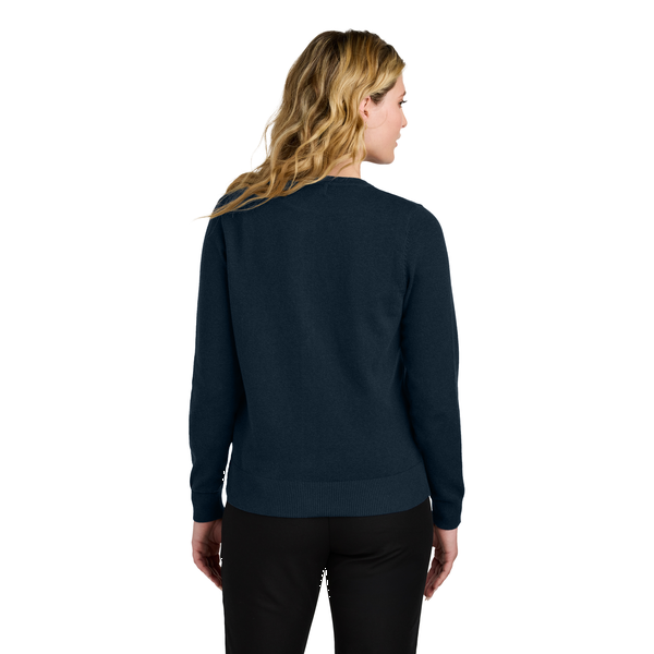 Port Authority® Easy Care Tri-Blend Crewneck Cardigan Ladies' Sweater