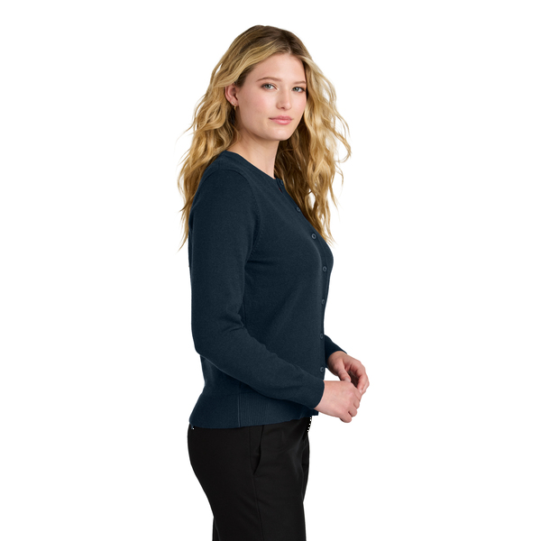 Port Authority® Easy Care Tri-Blend Crewneck Cardigan Ladies' Sweater