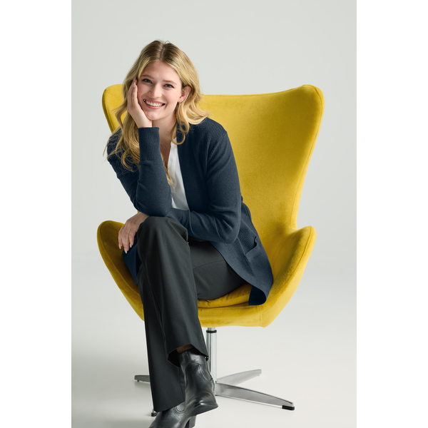 Port Authority® Easy Care Tri-Blend Open Front Cardigan Ladies' Sweater