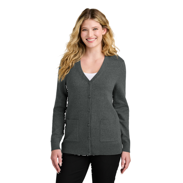 Port Authority® Easy Care Tri-Blend Button Up Cardigan Ladies' Sweater