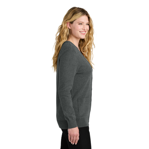 Port Authority® Easy Care Tri-Blend Button Up Cardigan Ladies' Sweater