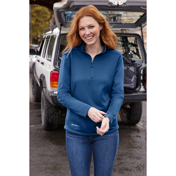 Eddie Bauer® Smooth Mid Layer Recycled Poly Fleece Ladies' 1/2 Zip