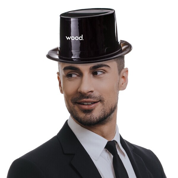 Black Plastic Top Hat
