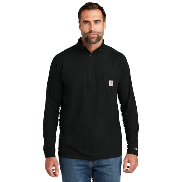 Carhartt® Force® Cotton/Poly Long Sleeve Men's 1/4 Zip T-Shirt