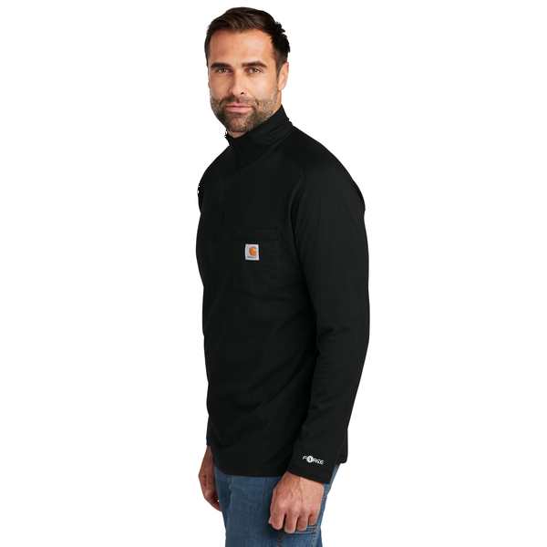 Carhartt® Force® Cotton/Poly Long Sleeve Men's 1/4 Zip T-Shirt