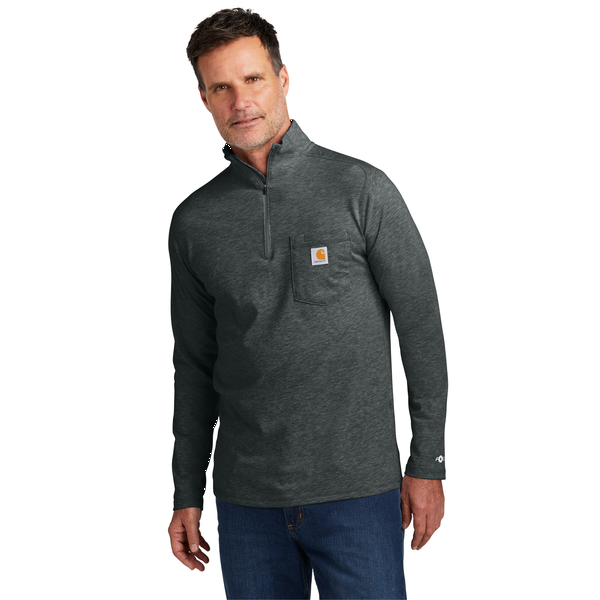 Carhartt® Force® Cotton/Poly Long Sleeve Men's 1/4 Zip T-Shirt