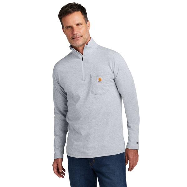 Carhartt® Force® Cotton/Poly Long Sleeve Men's 1/4 Zip T-Shirt