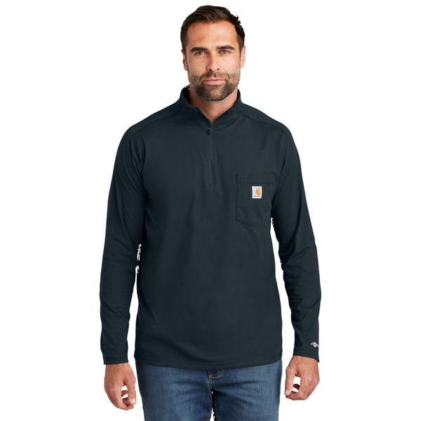 Carhartt® Force® Cotton/Poly Long Sleeve Men's 1/4 Zip T-Shirt