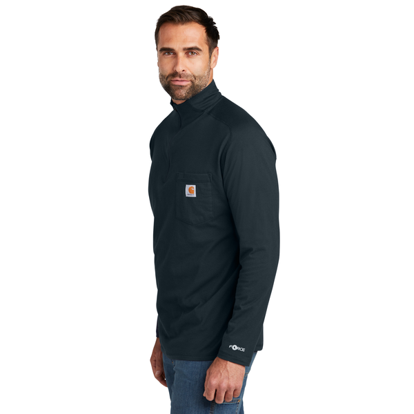 Carhartt® Force® Cotton/Poly Long Sleeve Men's 1/4 Zip T-Shirt