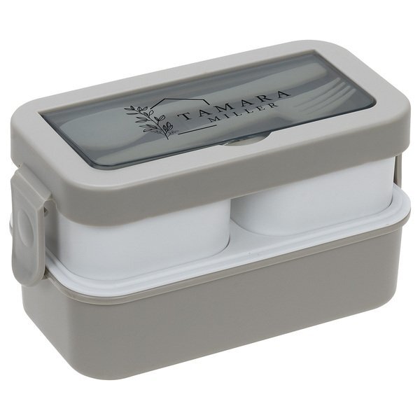 Connoisseur 3-Compartment Stackable Lunch Box w/ Utensils