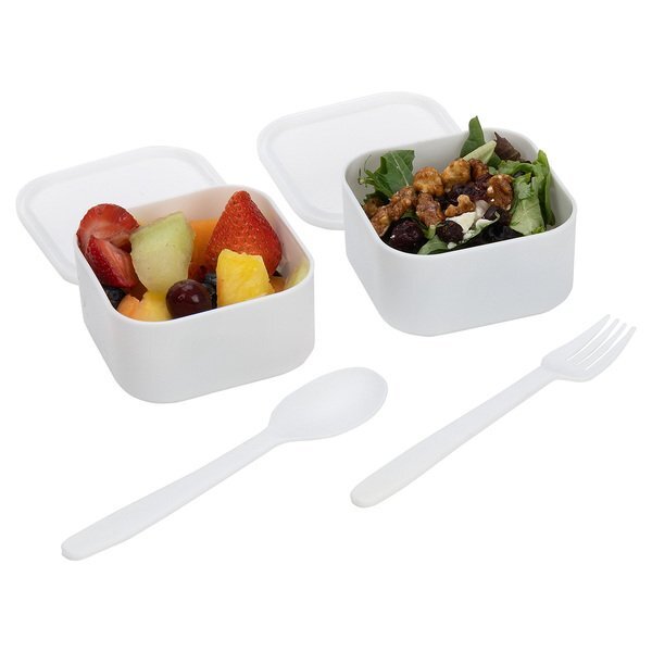 Connoisseur 3-Compartment Stackable Lunch Box w/ Utensils