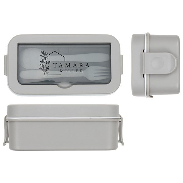 Connoisseur 3-Compartment Stackable Lunch Box w/ Utensils