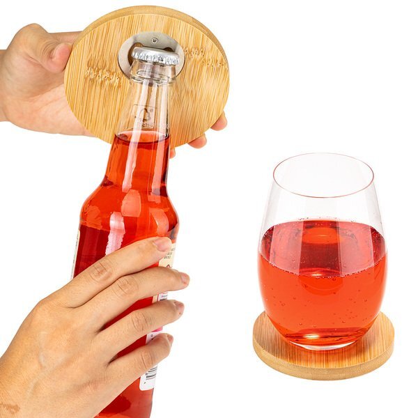 FSC® Bamboo Coaster w/ Bottle Opener
