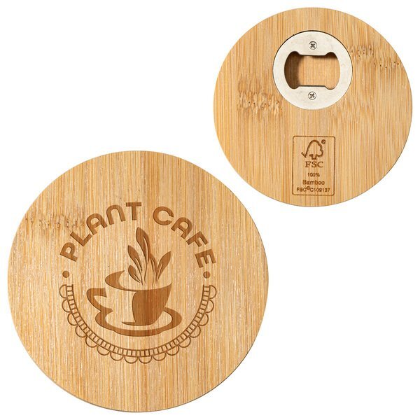 FSC® Bamboo Coaster w/ Bottle Opener