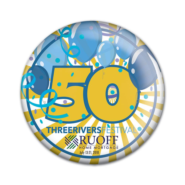 Round Safety Pin Back Button, 2-1/2"