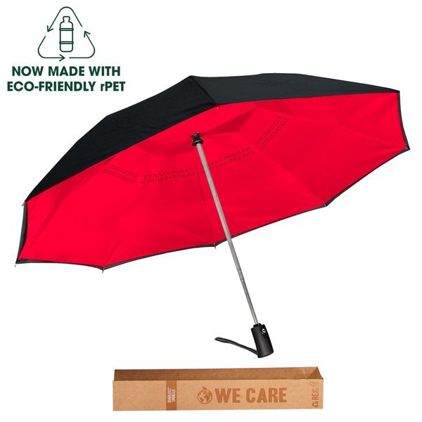 Comfort Grip Auto Open/Close Inverted Folding Umbrella, 46" Arc