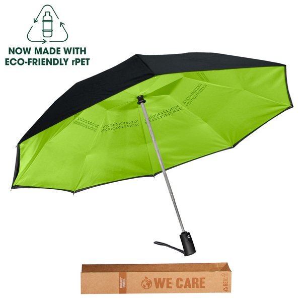 Comfort Grip Auto Open/Close Inverted Folding Umbrella, 46" Arc