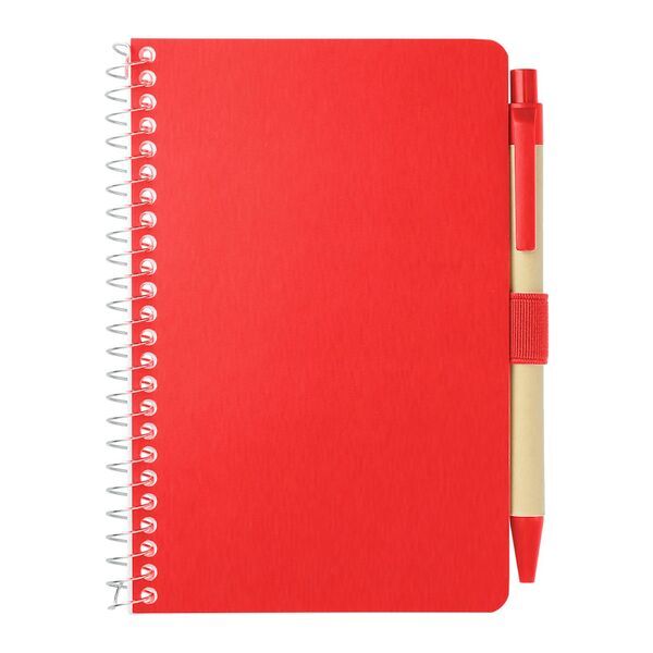 FSC Mix Pocket Spiral Notebook w/ Pen, 4" x 6"