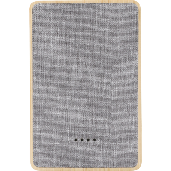 Dual Port Bamboo rPET Power Bank, 5000mAh