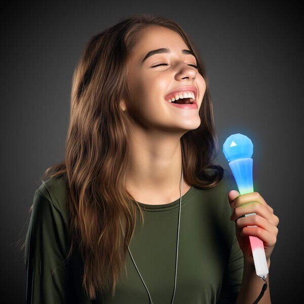 Multicolor LED Plastic Toy Microphone, 9"