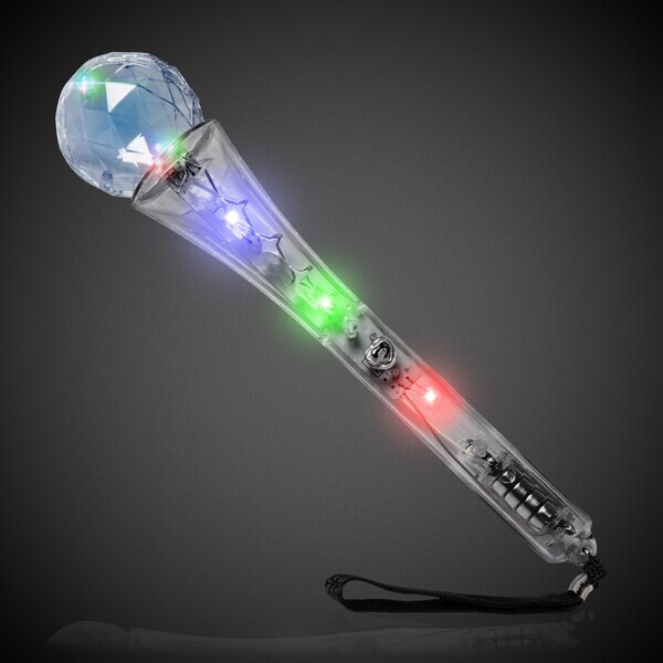 Crystal LED Plastic Toy Microphone, 9"