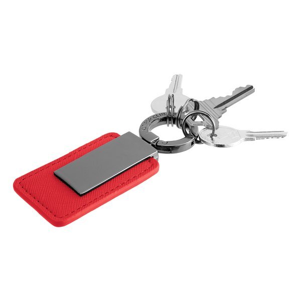 Leatherette Carabiner Clip Key Tag