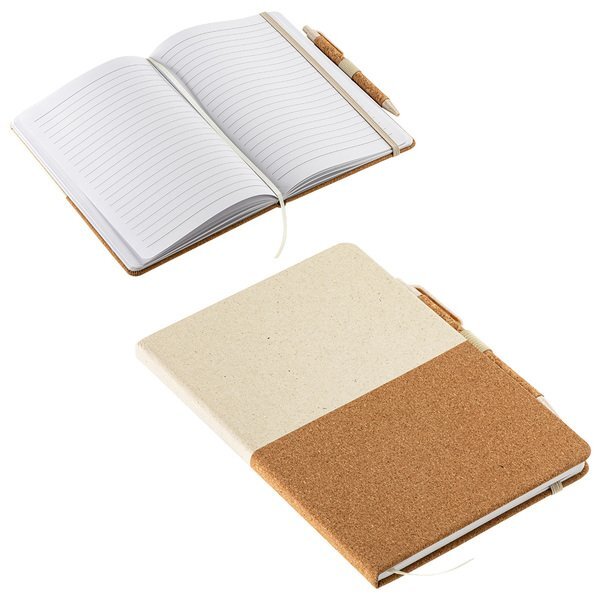 GrassField Cork Recycled Journal w/ Pen, 5-1/2" x 8-1/4"