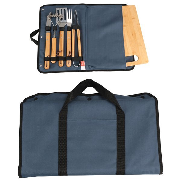Firepit 5-Piece BBQ Set w/ Cutting Board & Carrying Case