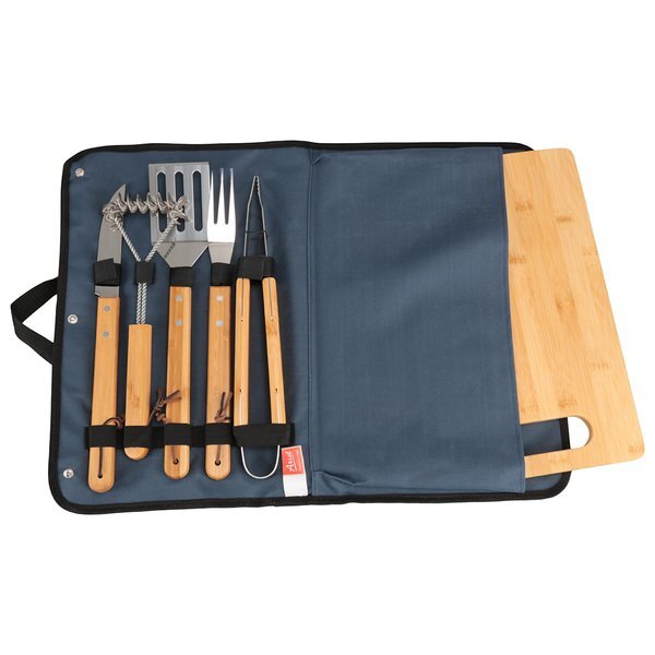 Firepit 5-Piece BBQ Set w/ Cutting Board & Carrying Case