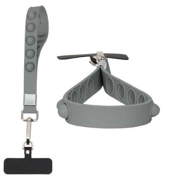 Two-in-One Push Pop Stress Reliever Phone & Keychain Wristlet