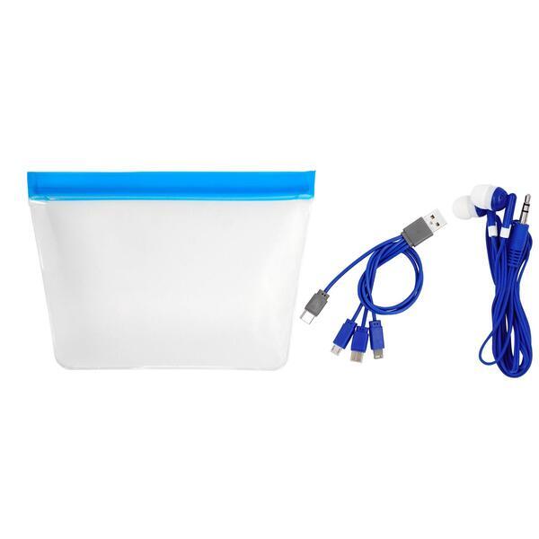 Reusable Pouch, Ear Bud & C To C Cable Set